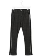 Paolo Pecora Kids Side Stripe Check Trousers - Grey