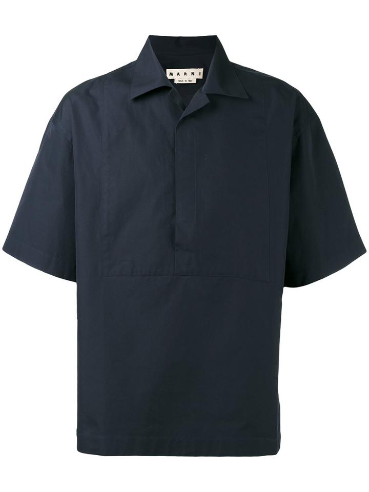 Marni - Short Sleeve Shirt - Men - Cotton - 44, Blue, Cotton