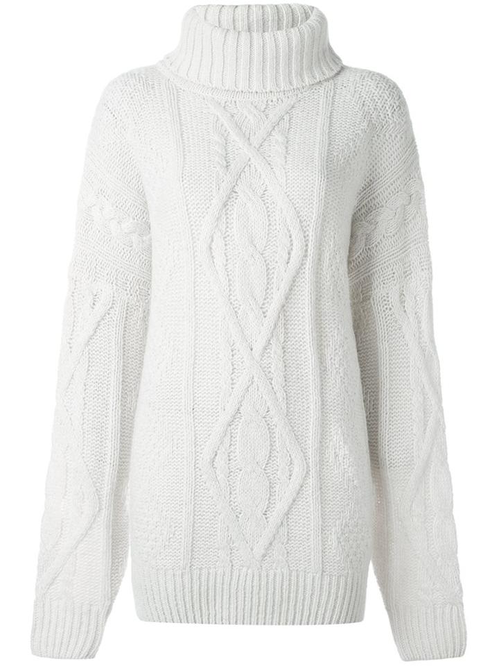 Faith Connexion Cable Knit Jumper, Women's, Size: Medium, White, Acrylic/wool