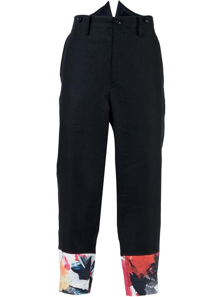 Yohji Yamamoto Printed Hem Pants