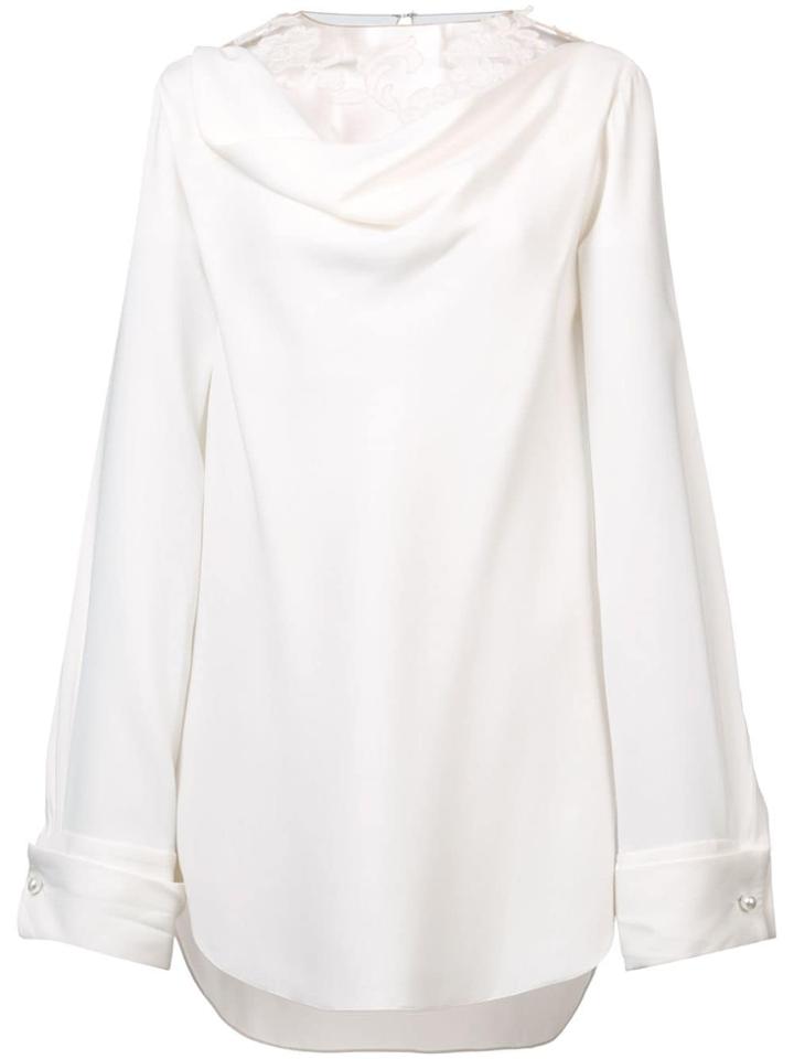 Oscar De La Renta Lace Appliqué Blouse - White