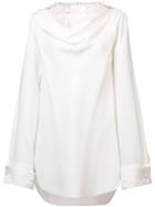 Oscar De La Renta Lace Appliqué Blouse - White