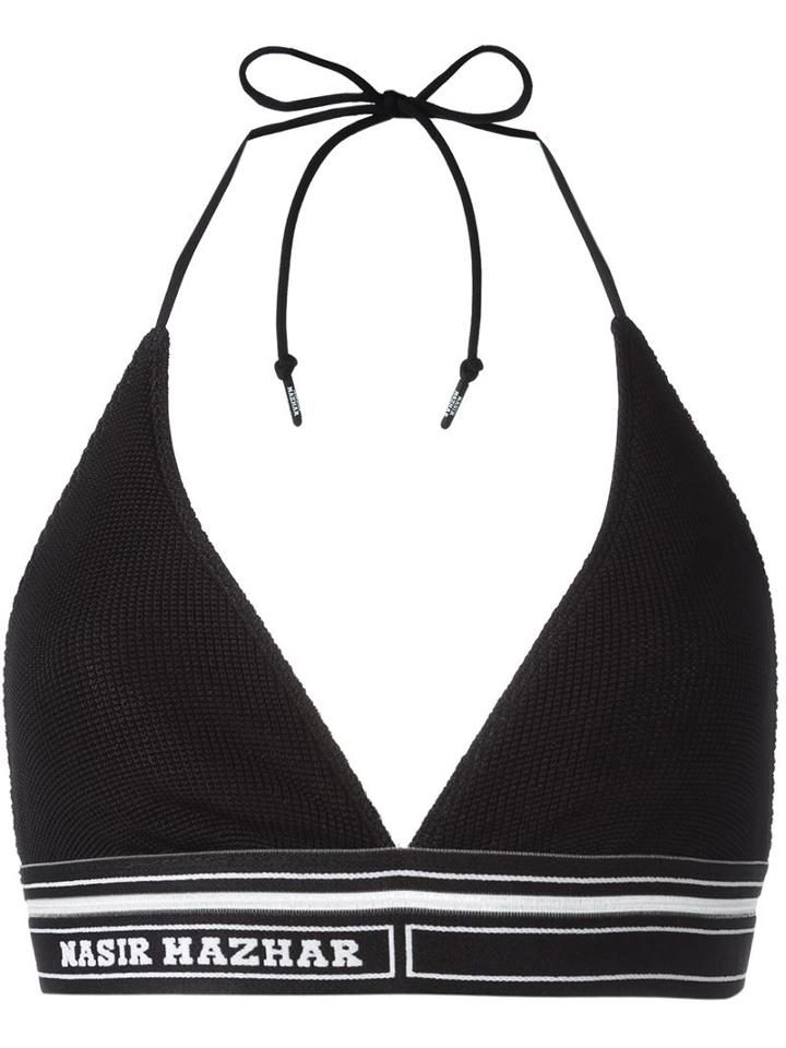 Nasir Mazhar 'waffle' Bikini Top, Women's, Size: Xs, Black, Nylon/spandex/elastane/viscose