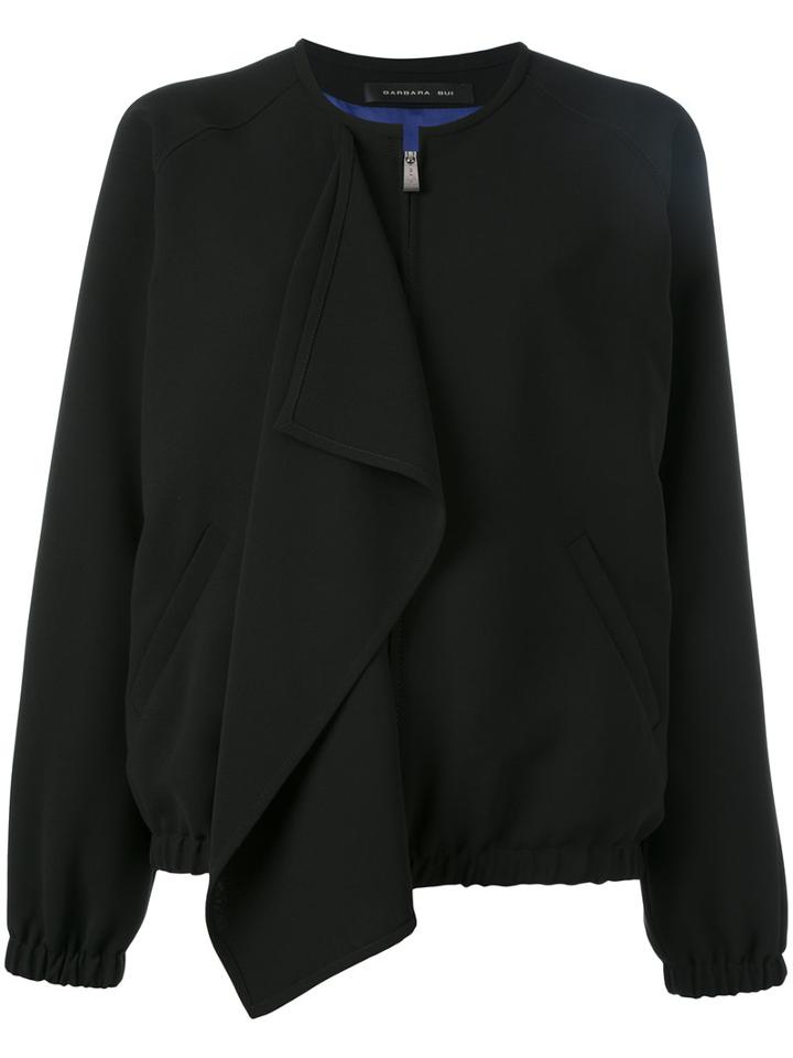 Barbara Bui Front Flap Bomber Jacket, Women's, Size: 36, Black, Polyester/viscose