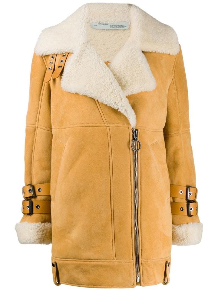 Off-white Biker Coat - Neutrals
