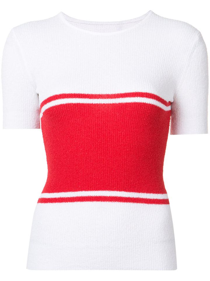 Maison Margiela Striped Knitted Top, Women's, Size: Xs, White, Cotton/polyimide