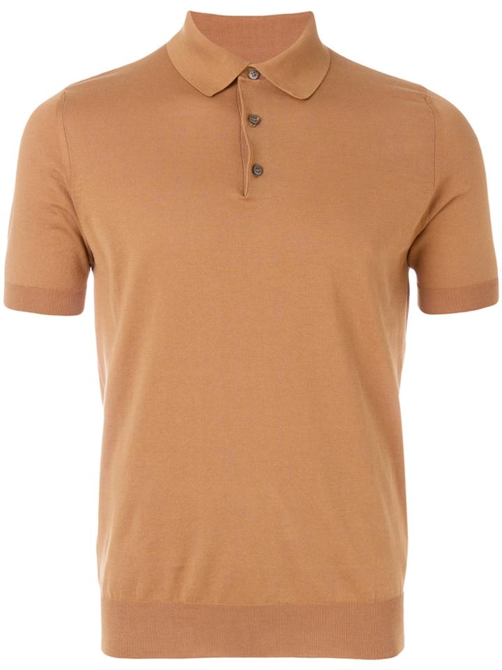 Lardini Plain Polo Shirt - Brown