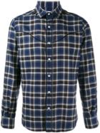 Valentino Plaid Shirt, Men's, Size: 43, Blue, Cotton/wool