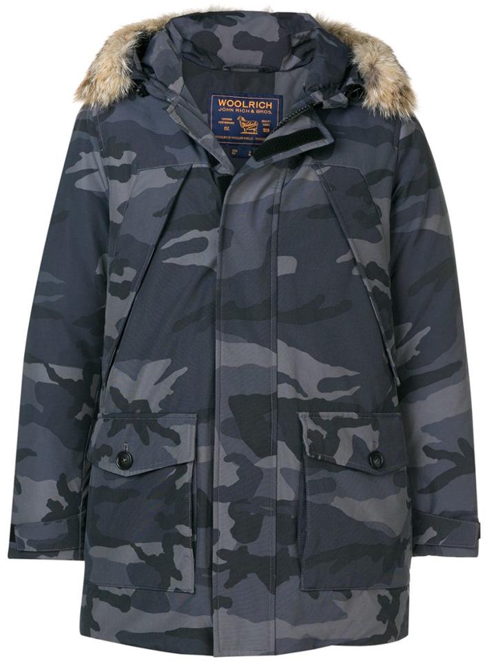 Woolrich Camouflage Print Parka - Grey