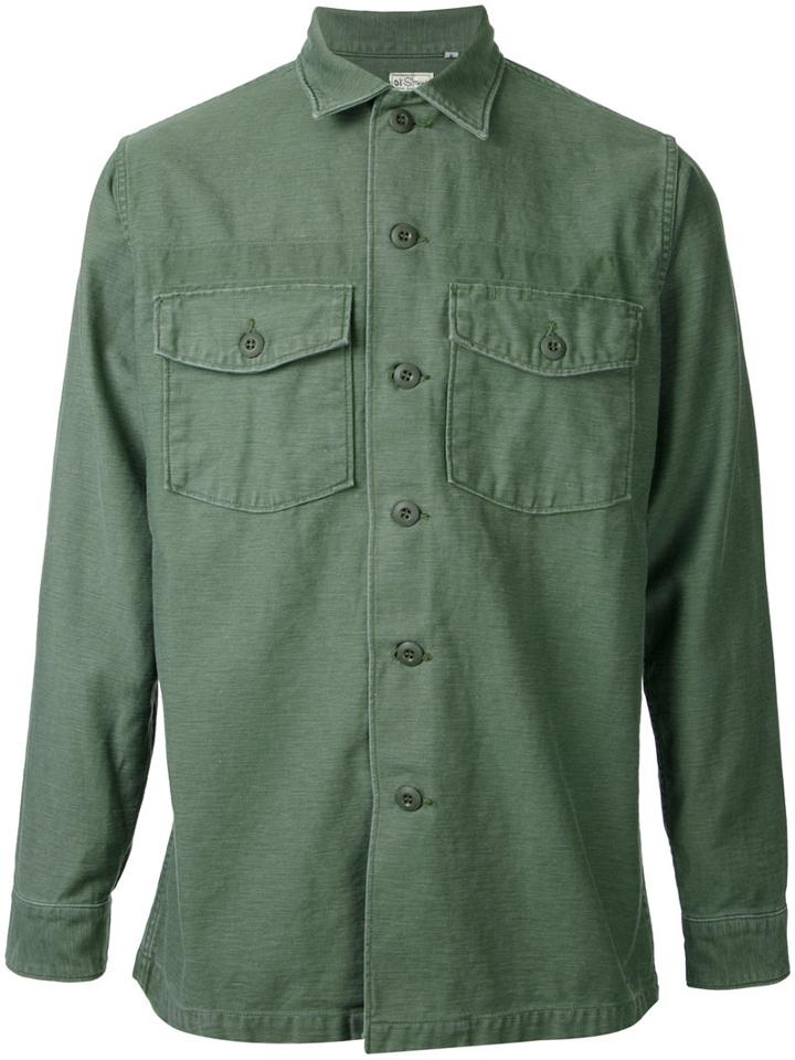 Orslow Army Shirt, Men's, Size: 1, Green, Cotton