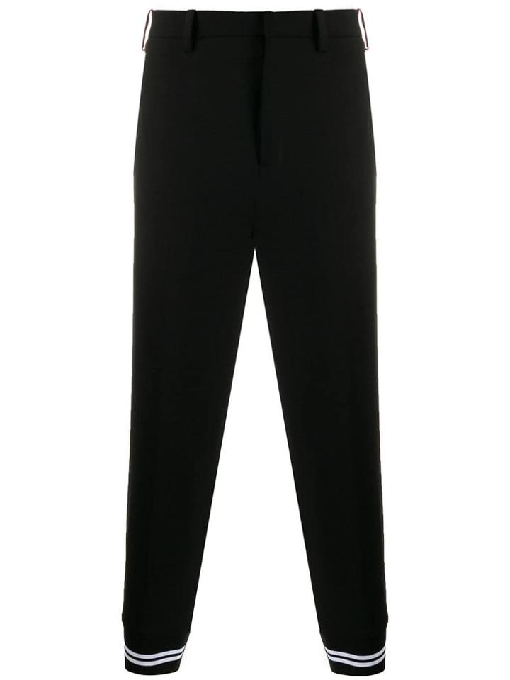 Neil Barrett Contrast-cuff Tailored Trousers - Black