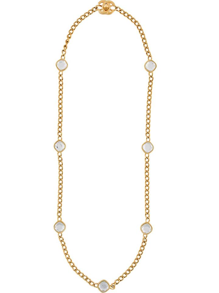 Chanel Vintage Crystal Strand Necklace - Metallic