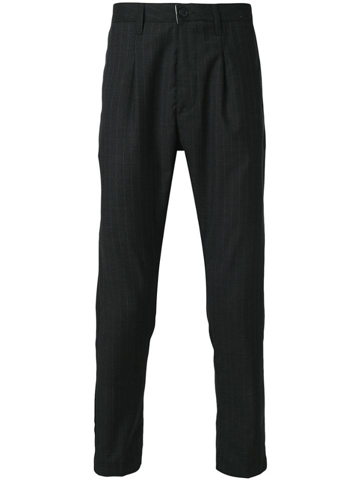Al Duca D'aosta 1902 Pinstripe Straight Leg Trousers - Black