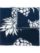 Valentino Garavani Pineapple Print Pocket Square, Men's, Blue, Silk