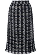 Oscar De La Renta Tweed Pencil Skirt - Black