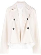 Jil Sander Navy Caped Military Jacket - Neutrals