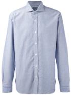 Barba Cutaway Collar Shirt, Men's, Size: 44, Blue, Cotton