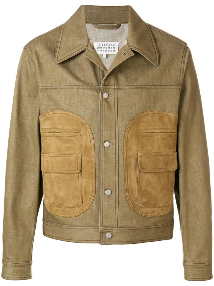 Maison Margiela Leather-pockets Trucker Jacket - Brown