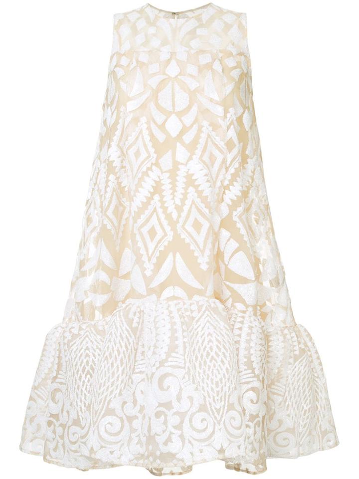 Huishan Zhang Geometric Patterned Midi Dress - Neutrals