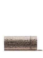 Jimmy Choo Gold Metallic And Pink Sweetie Glitter Pvc Clutch Bag