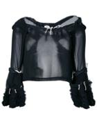 Comme Des Garçons Pre-owned Sheer Drawstring Blouse - Blue