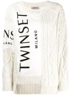 Twin-set Contrast Knit Jumper - White