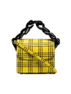 Marques'almeida Tartan Chain Pony Hair Mini Bag - Yellow & Orange