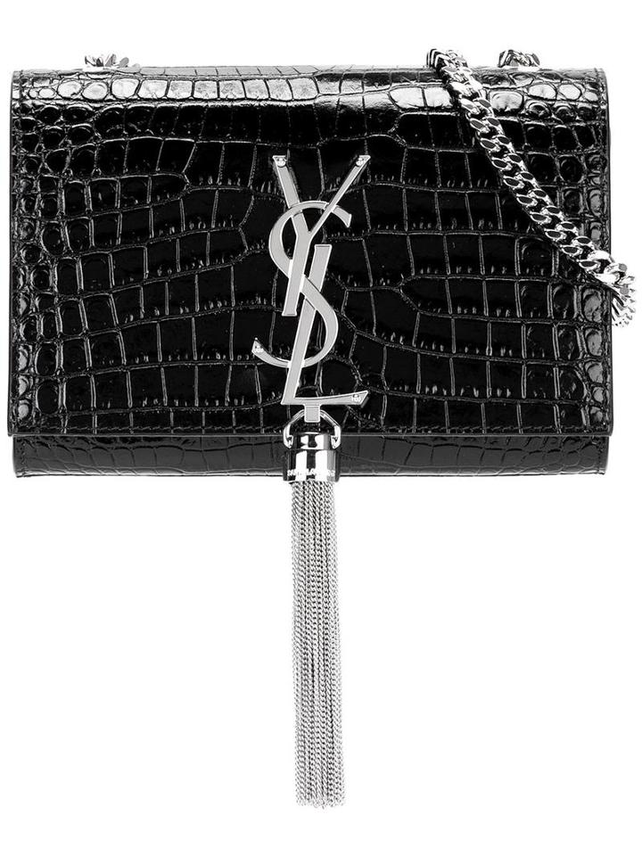 Saint Laurent Small 'monogramme' Tassel Satchel, Women's, Black, Calf Leather