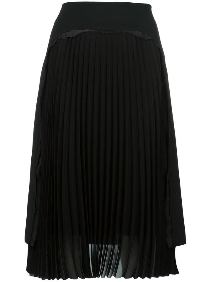 Maison Margiela Pleated Panel Skirt, Women's, Size: 40, Black, Silk/polyamide/spandex/elastane/virgin Wool