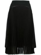 Maison Margiela Pleated Panel Skirt, Women's, Size: 40, Black, Silk/polyamide/spandex/elastane/virgin Wool