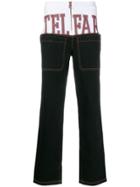 Telfar Loose Jeans With Branded Waistband - Black