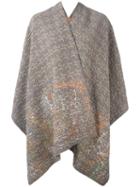 Ermanno Gallamini Patterned Poncho, Women's, Nude/neutrals, Wool