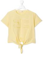 Elisabetta Franchi La Mia Bambina Teen Tie-front T-shirt - Yellow &