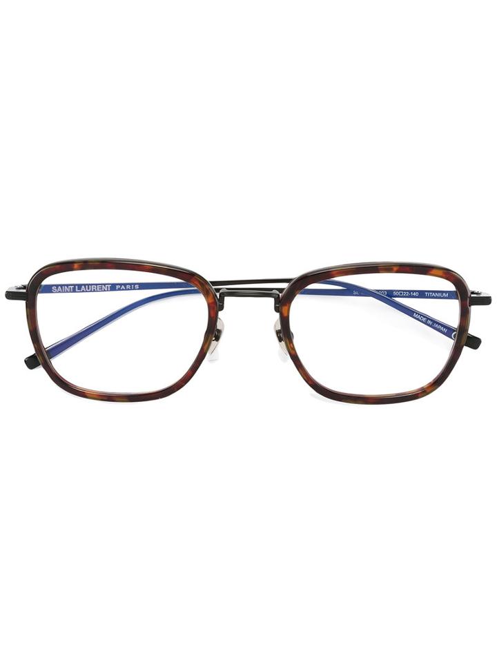Saint Laurent - Sl127 Glasses - Unisex - Acetate/metal (other) - One Size, Brown, Acetate/metal (other)
