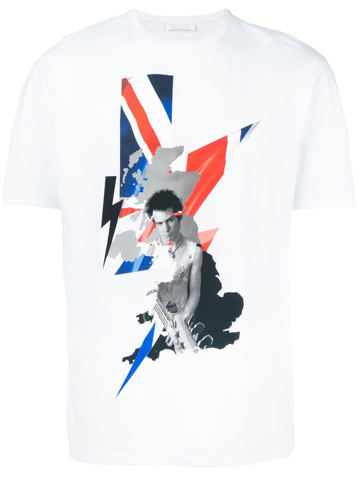 Neil Barrett Punk Rock T-shirt, Men's, Size: Large, White, Cotton