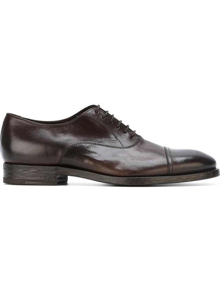 Henderson Baracco Classic Oxford Shoes, Men's, Size: 43, Brown, Calf Leather/leather