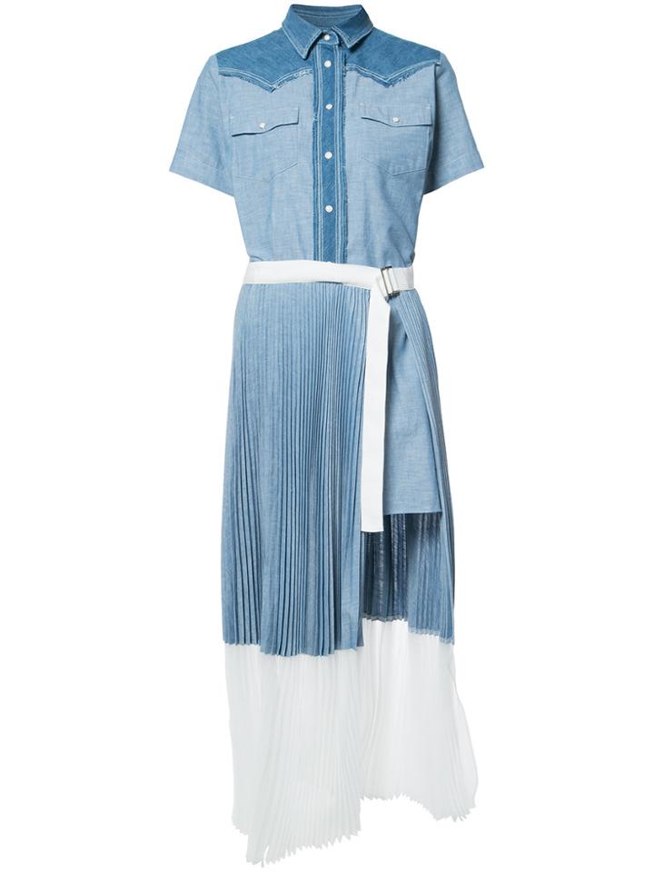 Sacai Short-sleeve Shirt Dress - Blue