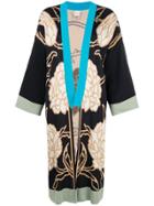 Chirazi Floral Print Longline Cardigan - Neutrals