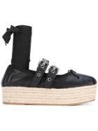 Miu Miu Plateaux Ballet Espadrilles - Black