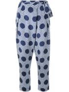Mother Of Pearl Polka Dot Print Trousers - Blue