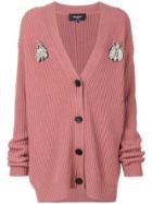 Rochas Oversized Knitted Cardigan - Pink & Purple