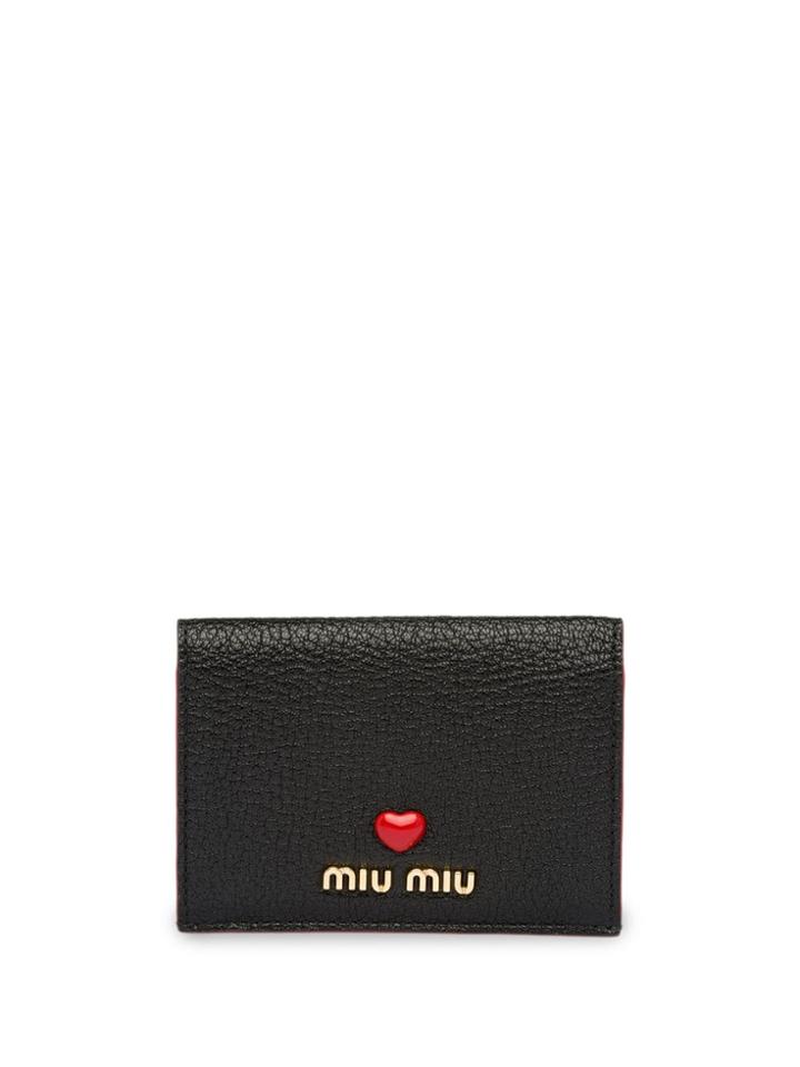 Miu Miu Heart Cardholder - Black