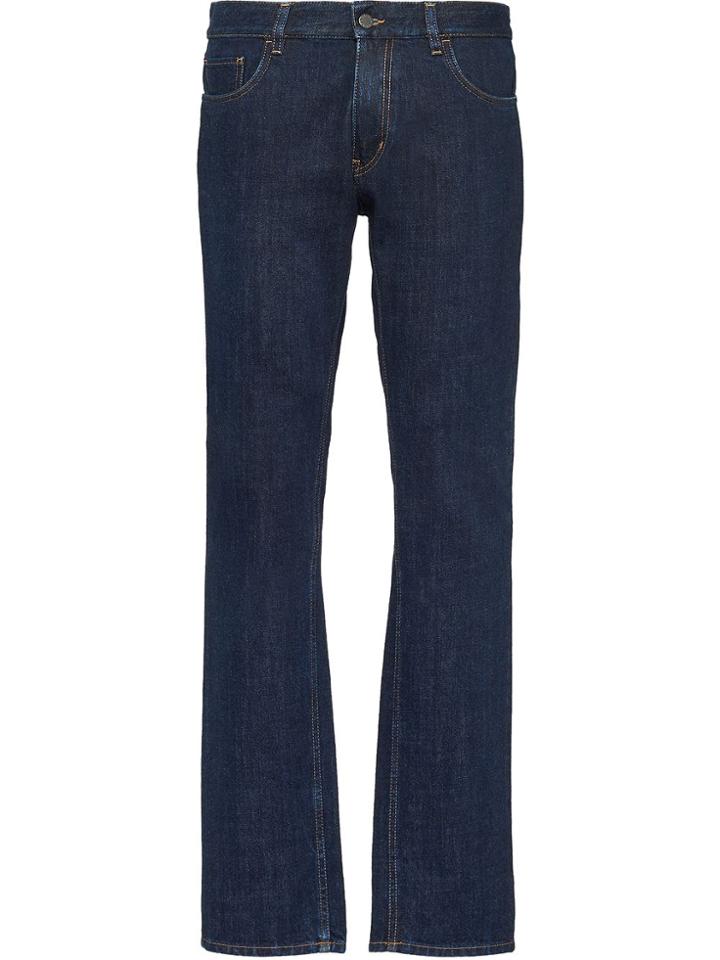 Prada Washed Effect Straight Leg Jeans - Blue