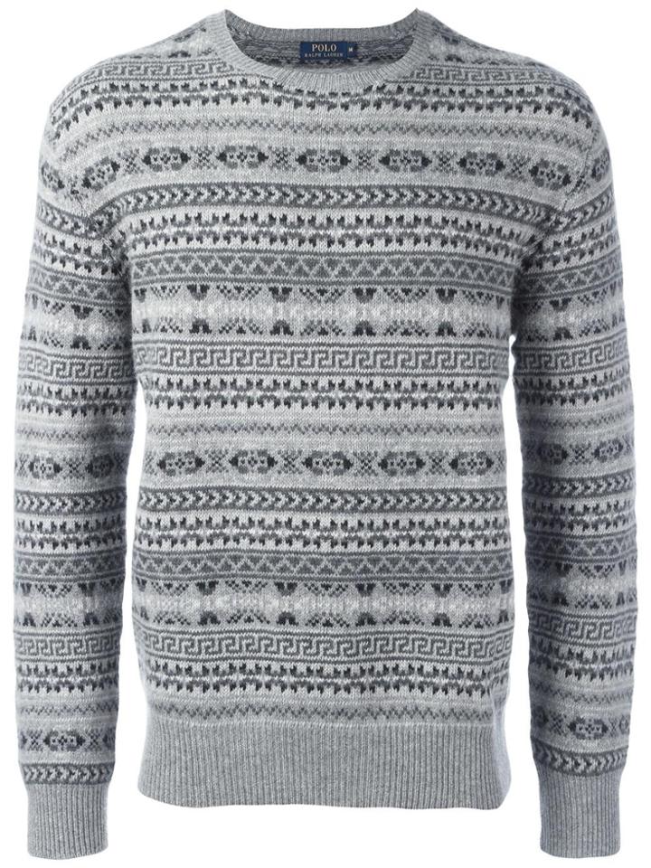 Polo Ralph Lauren Intarsia Crew Neck Jumper - Grey
