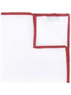Contrast Trim Pocket Square - Men - Linen/flax - One Size, White, Linen/flax, Fashion Clinic Timeless