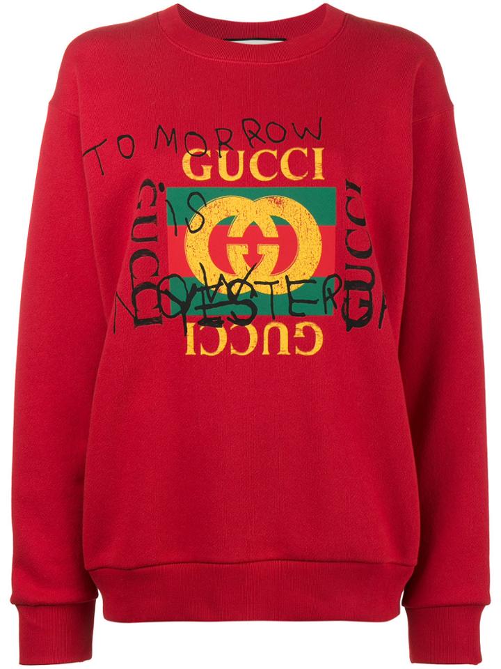 Gucci Gucci Coco Capitán Logo Sweatshirt - Red