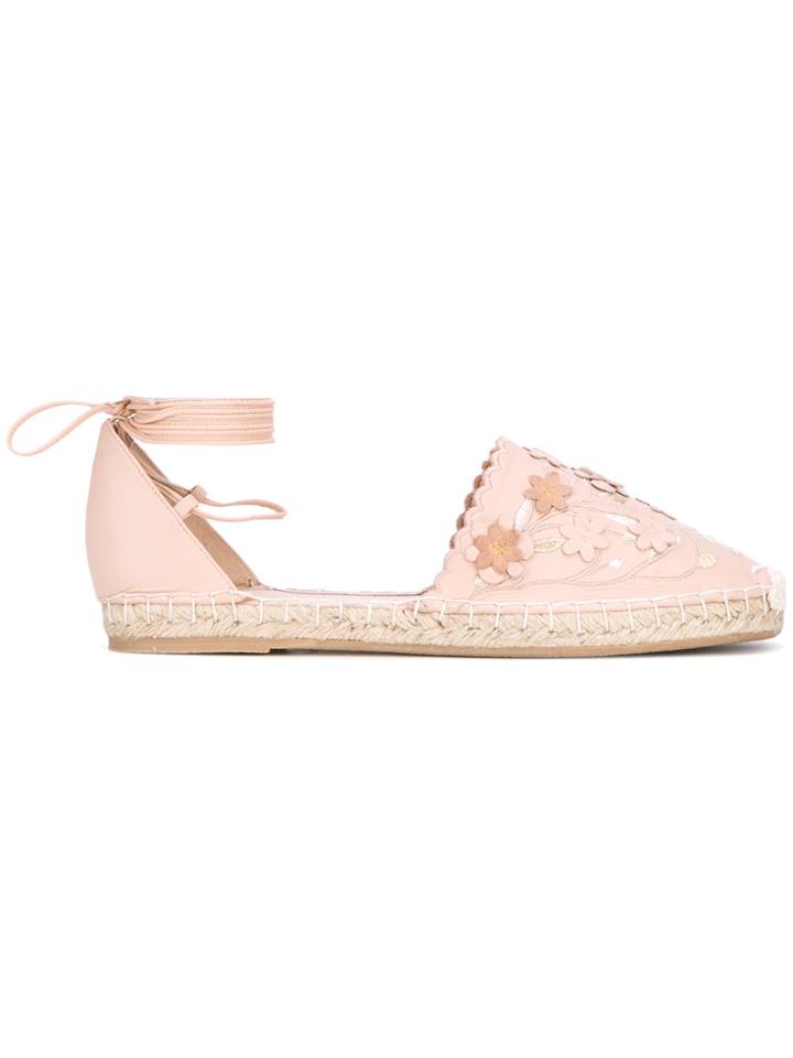 Le Silla Floral String Tie Espadrilles - Pink & Purple