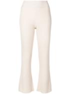 Cashmere In Love Flared Cropped Knitted Trousers - Nude & Neutrals