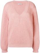 Nina Ricci V-neck Jumper - Pink & Purple