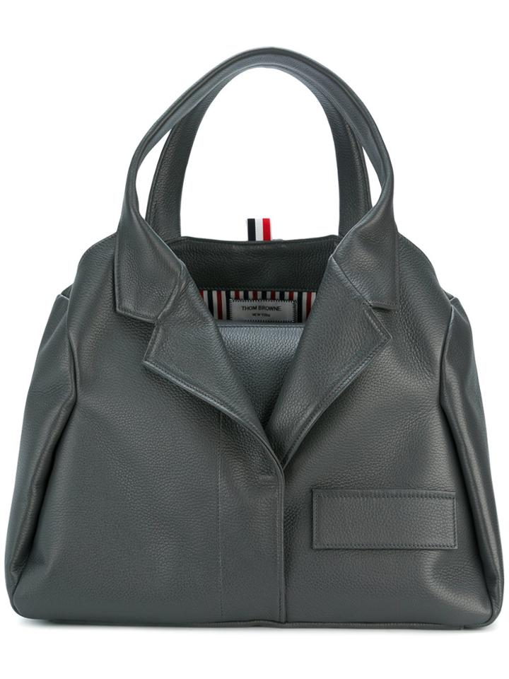 Thom Browne Trompe L'oeil Chesterfield Tote - Grey